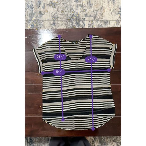 Soprano Women's sheer Striped Black Blouse Size Small - Picture 6 of 6